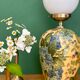 Vintage table lamp with floral decorations and white opaline.