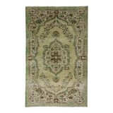 Tapis Oushak Ancien – Vert Sauge & Motifs Floraux, 179 x 281 cm