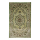 Tapis Oushak Ancien – Vert Sauge & Motifs Floraux, 179 x 281 cm