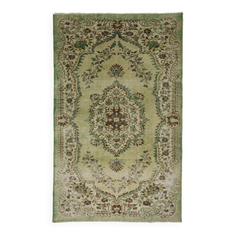 Tapis Oushak Ancien – Vert Sauge & Motifs Floraux, 179 x 281 cm