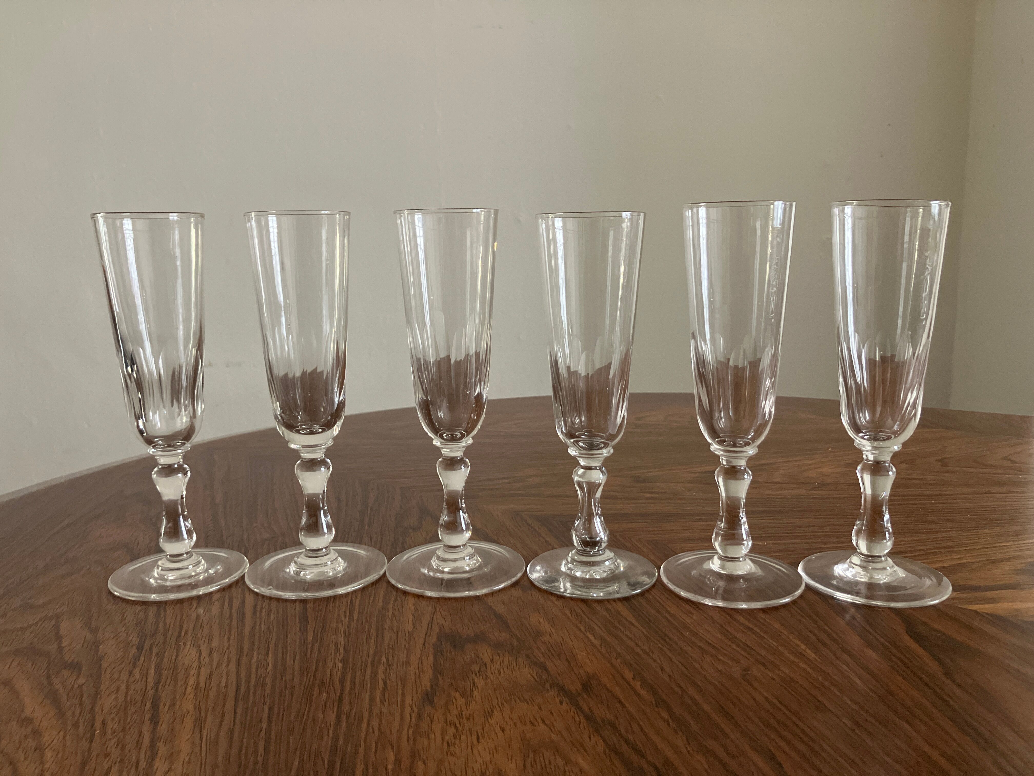 6 antique flutes from the late 19th century – Val Saint Lambert - Herbatte