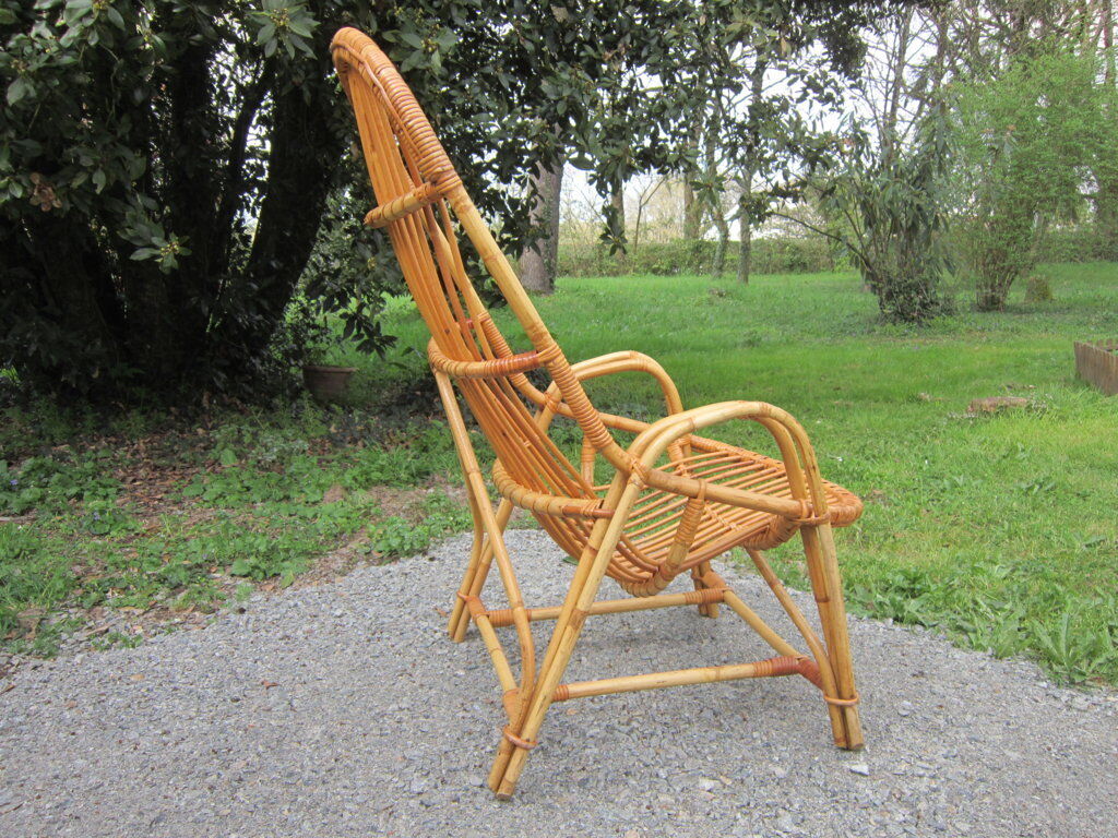 Rattan armchair 60s