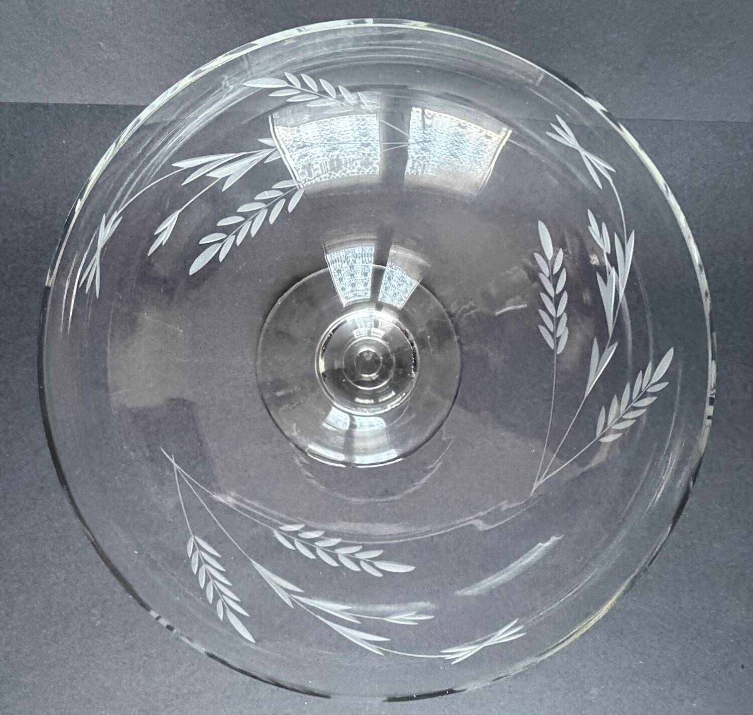 Vintage glass engraved cup