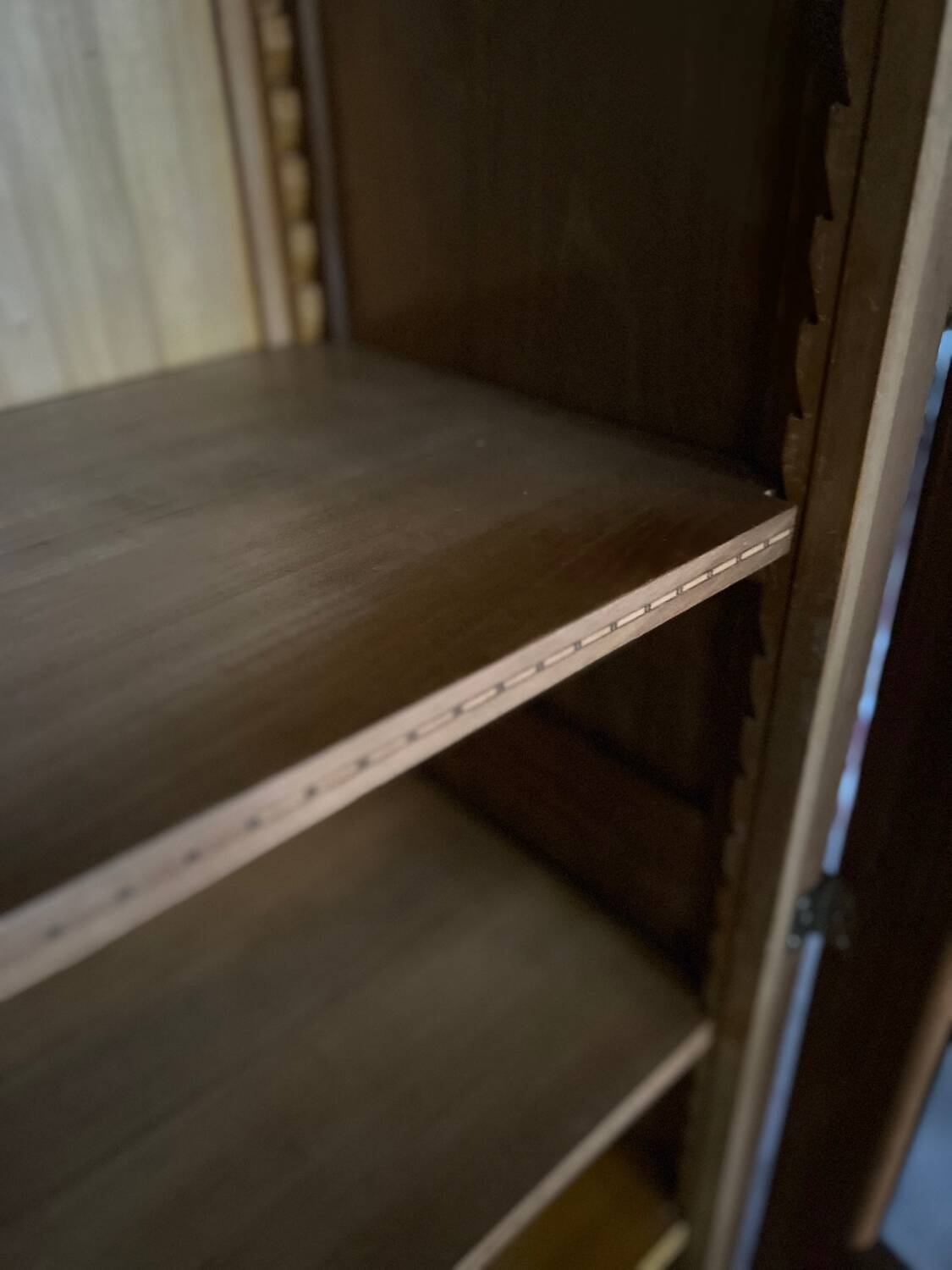 Small cabinet – Art Deco style bookcase in light wood with beveled glass.