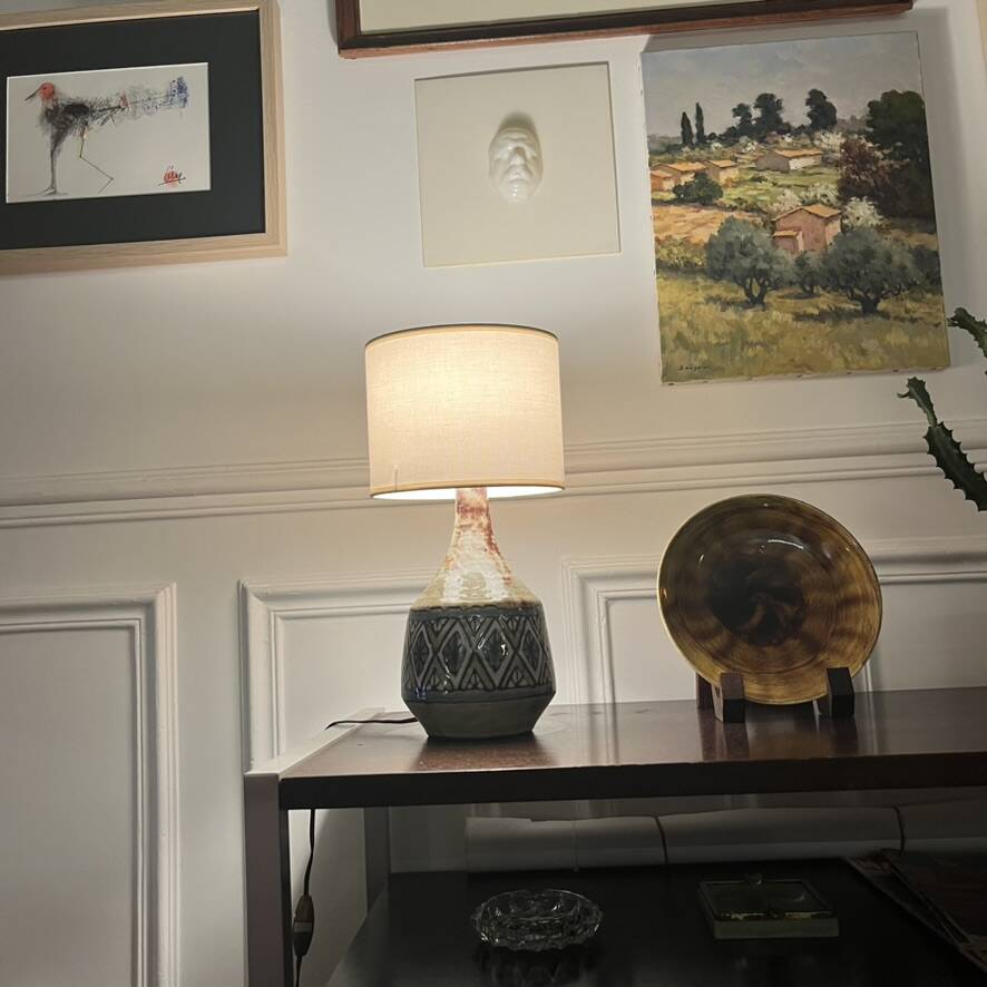 Ceramic lamp by Jean-Claude Malarmey