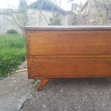 Wooden trunk with compass years 50 feet