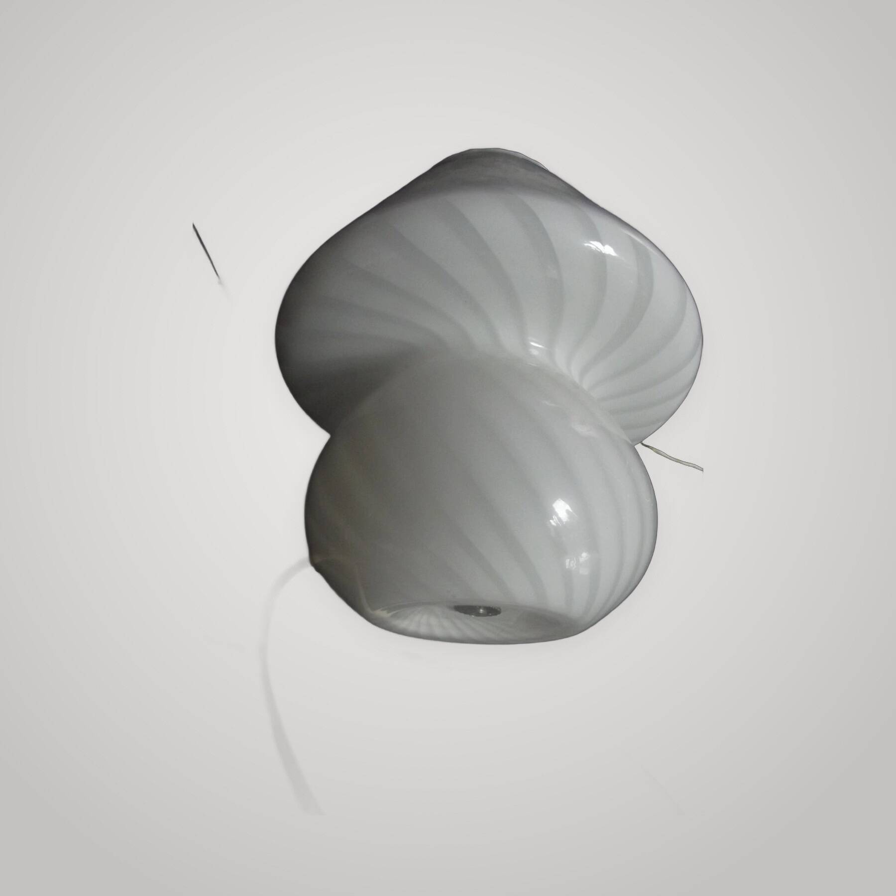 Venini lampe spirale champignon design vintage verre de murano swirl blanc