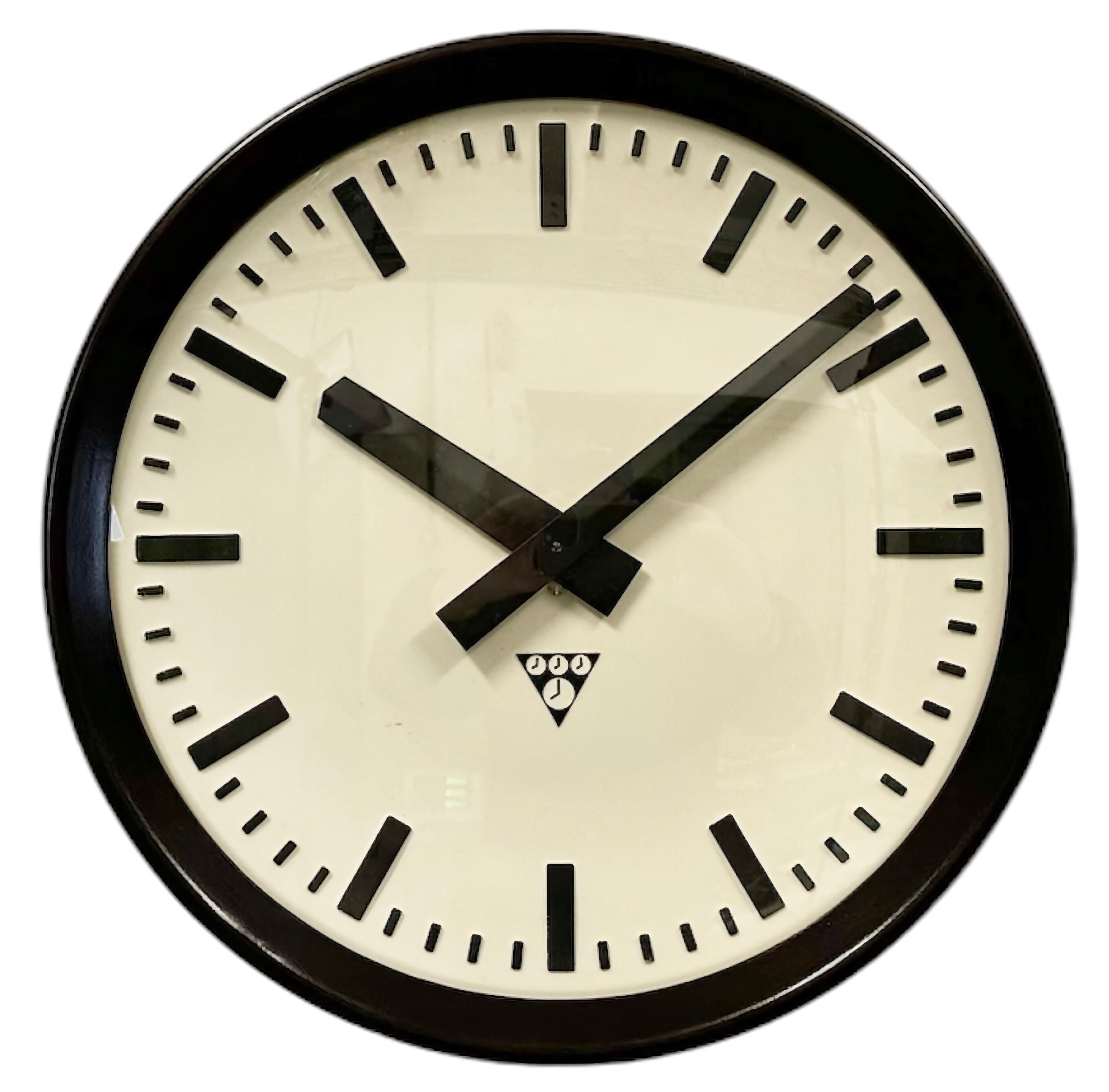 Industrial bakelite factory wall clock from Pragotron, 1960s