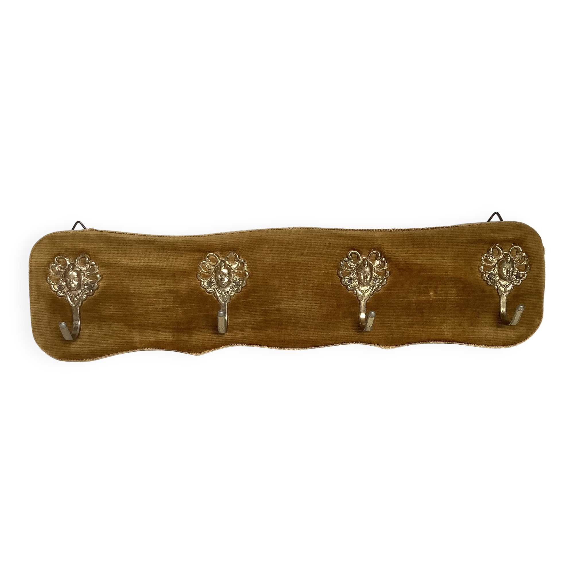 Baroque ochre velvet coat rack
