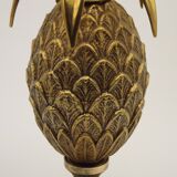 Vintage French floor lamp from the 1970s in brass and metal, Maison Jansen style.