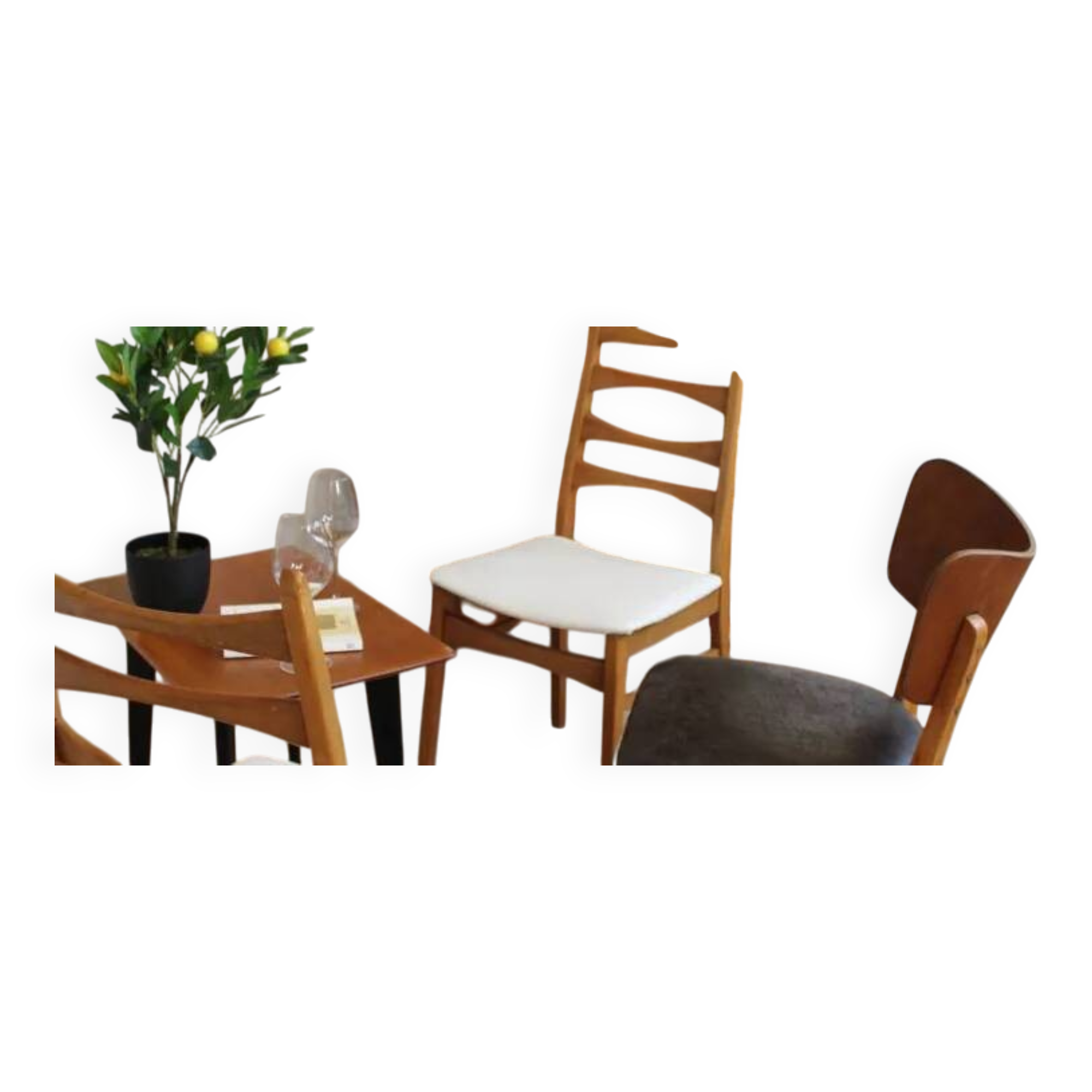 Pair of Scandinavian teak chairs 1960 Denmark
