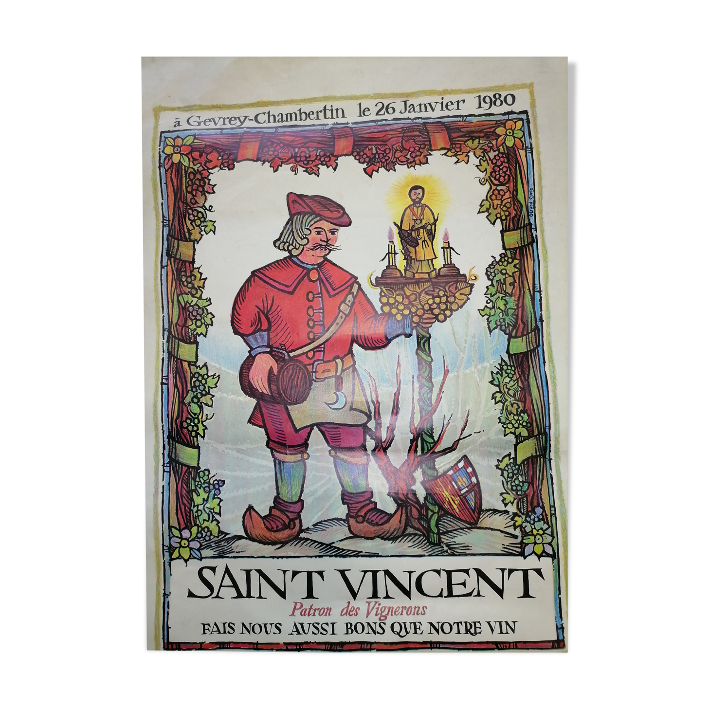 Poster Saint Vincent, winery 1980