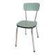 Vintage kitchen chair in green formica and stainless steel, 50s, antique French