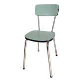 Chaise en formica vert et inox , années 50