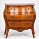 Marquetry Chest of Drawers — Mixed-Wood Veneer, Brass Mounts & Marble Top