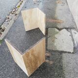 Vintage oval travertine coffee table