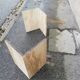 Table basse vintage ovale en travertin