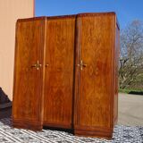 3-door walnut Art Deco wardrobe