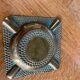 Vintage hammered brass ashtray