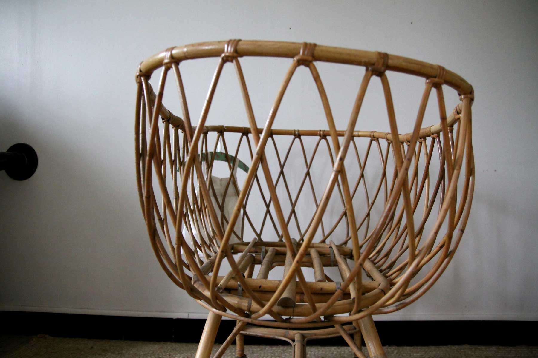 Vintage rattan cradle
