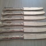 Set of 6 silver metal knives