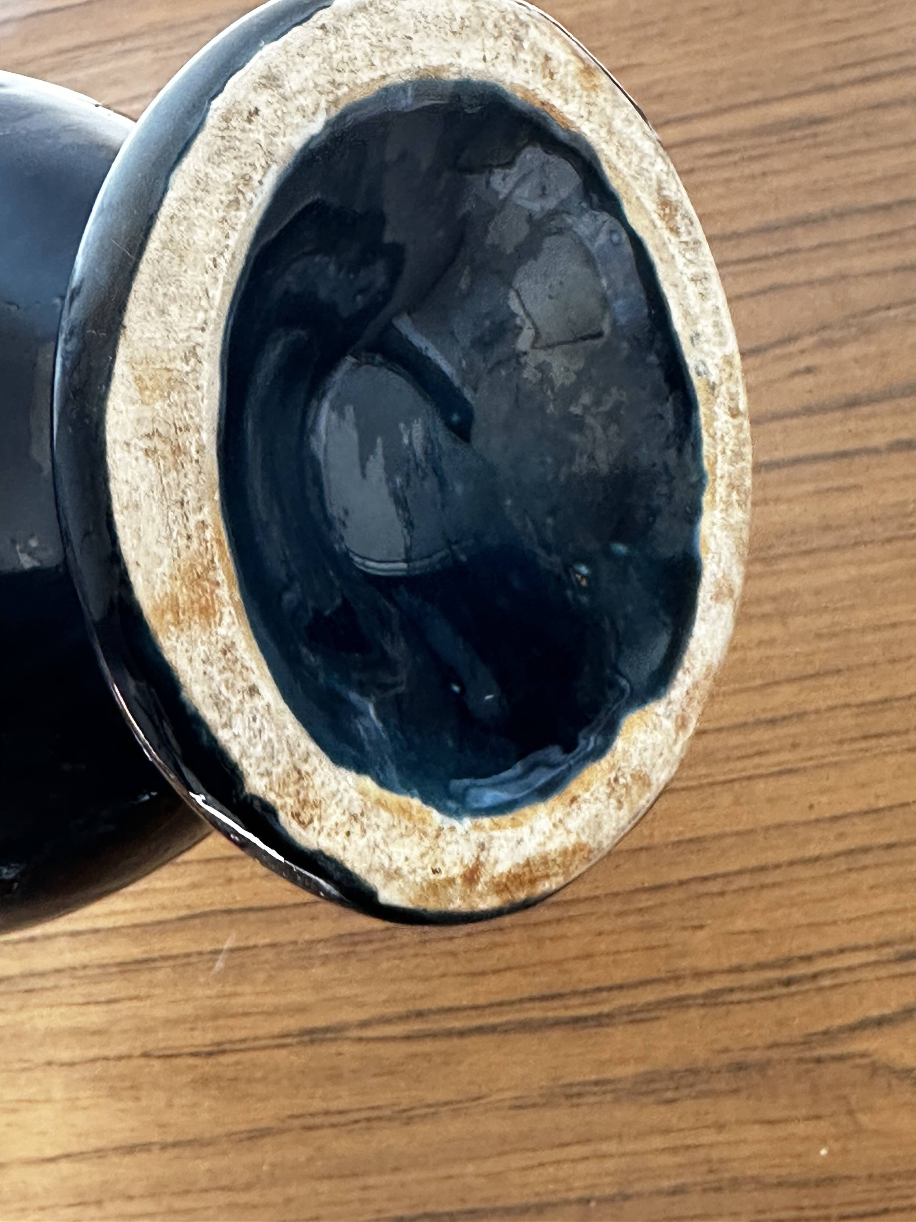Fat Lava Ceramic Soliflore Vase Vallauris Blue H 31 cm