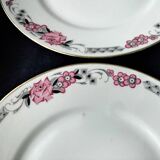 5 Assiettes à dessert en porcelaine  Art Déco