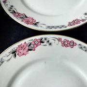 5 Assiettes à dessert en porcelaine  Art Déco
