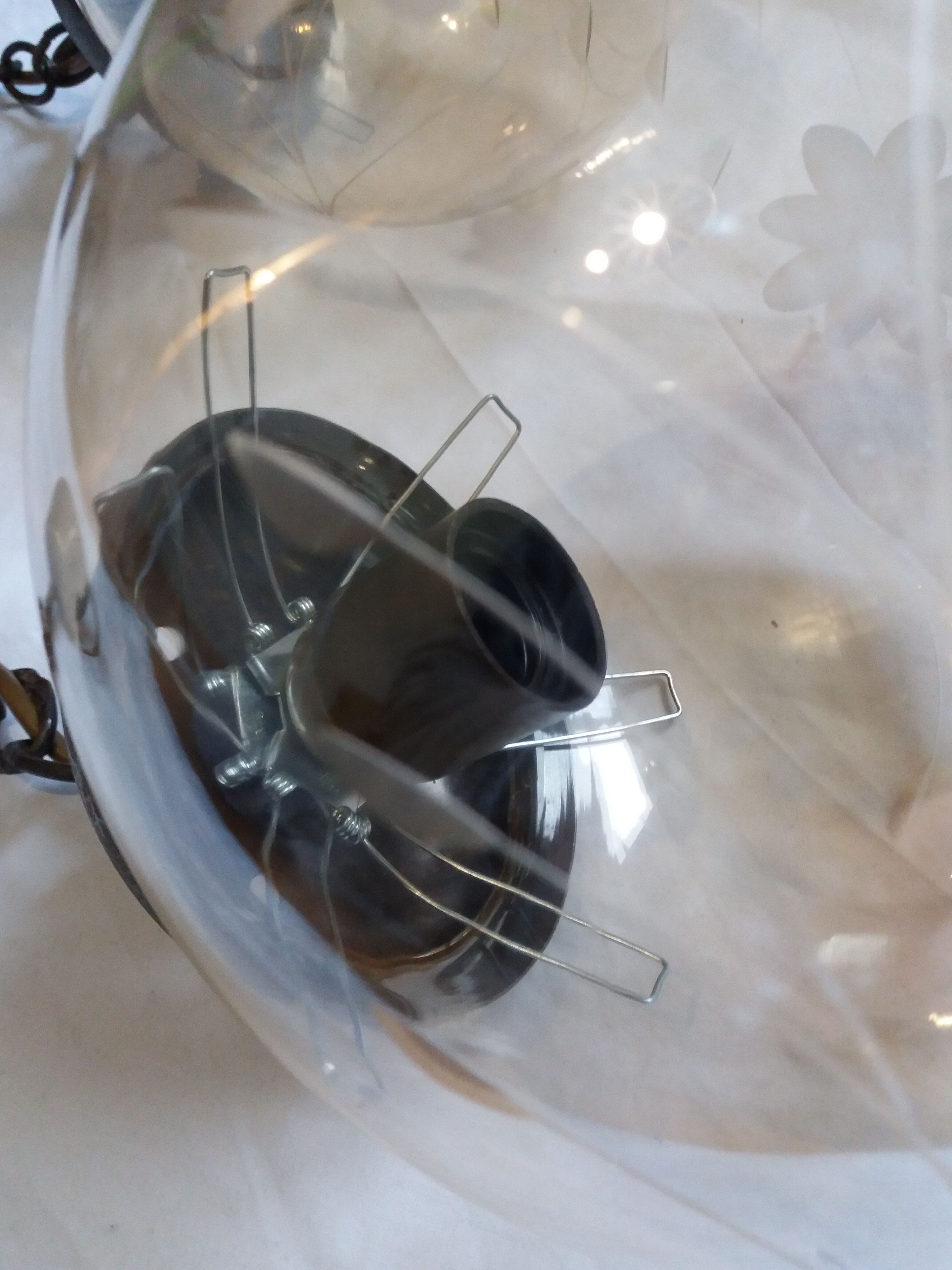 2 amber chiseled blown glass globe ball pendants