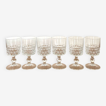 Verres à vin rouge  - vintage - Luminarc - modèle "Quadrille" - Très bon état