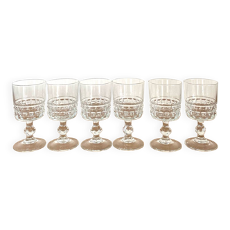 Verres à vin rouge  - vintage - Luminarc - modèle "Quadrille" - Très bon état