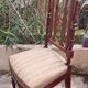 Chaise de Nourrice Napoléon III en  bois foncé vernissé assise tissu rayé 1