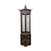 Vitrine chinoise avec toit en pagode et éclairage (asiatique)
