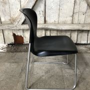 Old chair design drabert sm400k metal + plastic shell black vintage