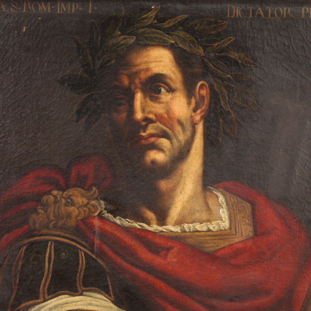 Rare tableau italien représentant Jules César du XVIIe siècle
