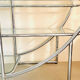 Chromed metal large riund room divider shelving show case etagere milo baughman style