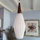 Hanging lamp with teak fixture 70