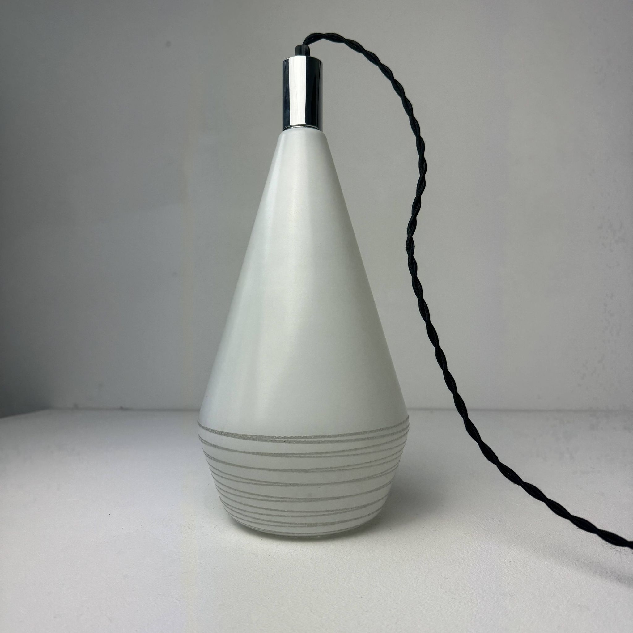 Vintage glass suspension light 1970