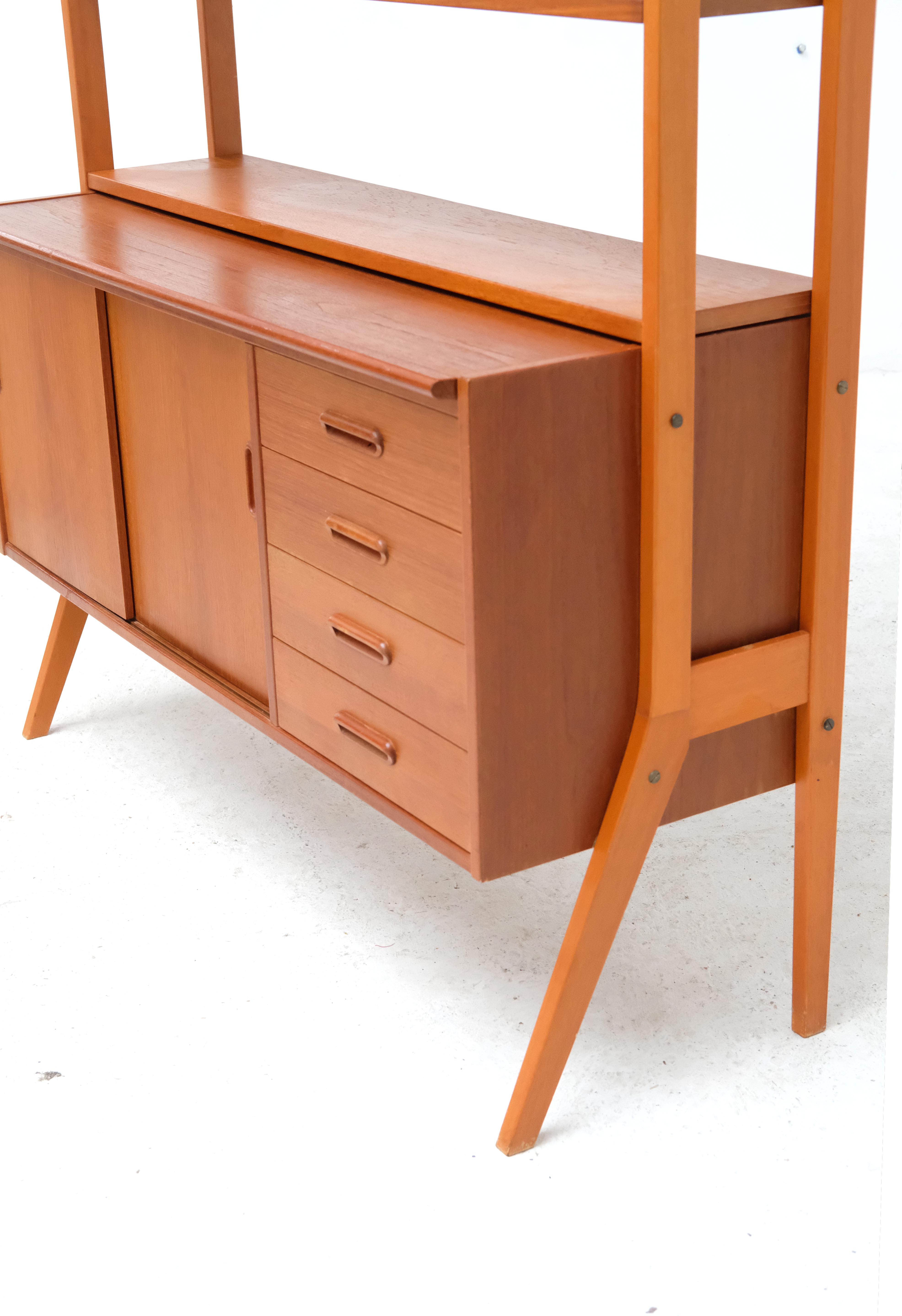 Bibliothèque avec bureau et commode de cabinet par Bengt Ruda pour Norska kompaniet, Danemark Années 1960