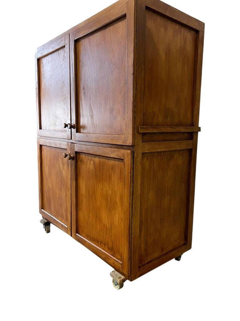 Vintage wooden baker's cupboard / large industrial cupboard