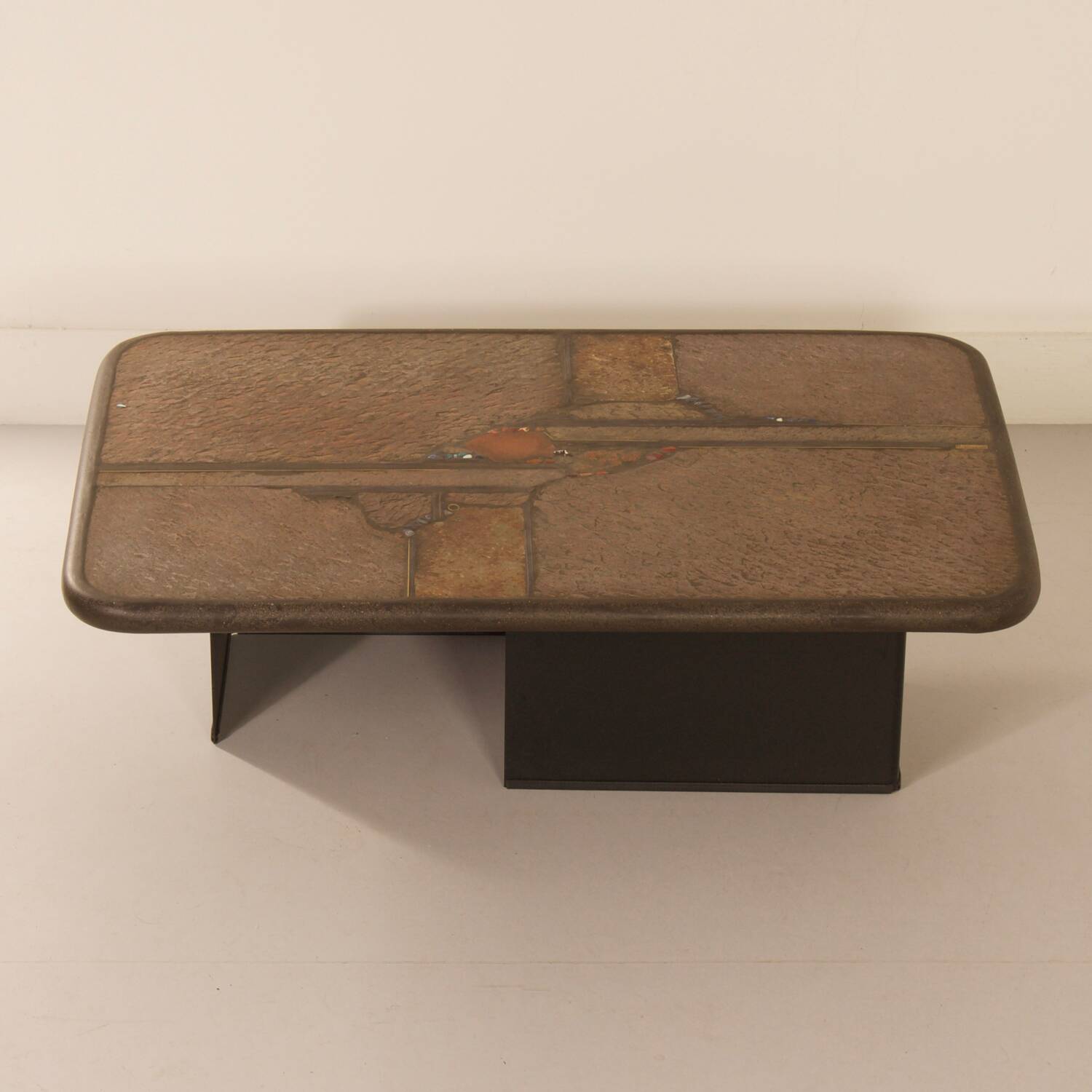 Brutalist Coffee Table by Paul Kingma with a Chamsa (protective hand), 1980s
