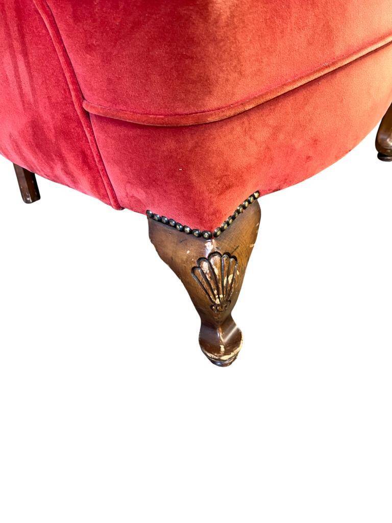 Vintage red baroque armchair / three-seater / sofa / armchair