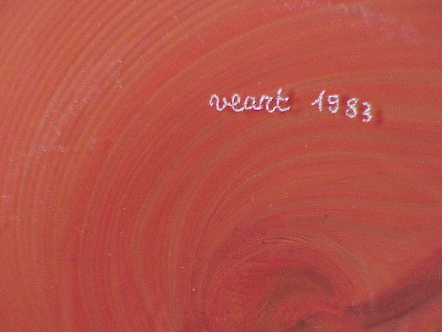 Veart Venice Italy vase "piumato" mezza filigrana design Mario Ticcò years '83