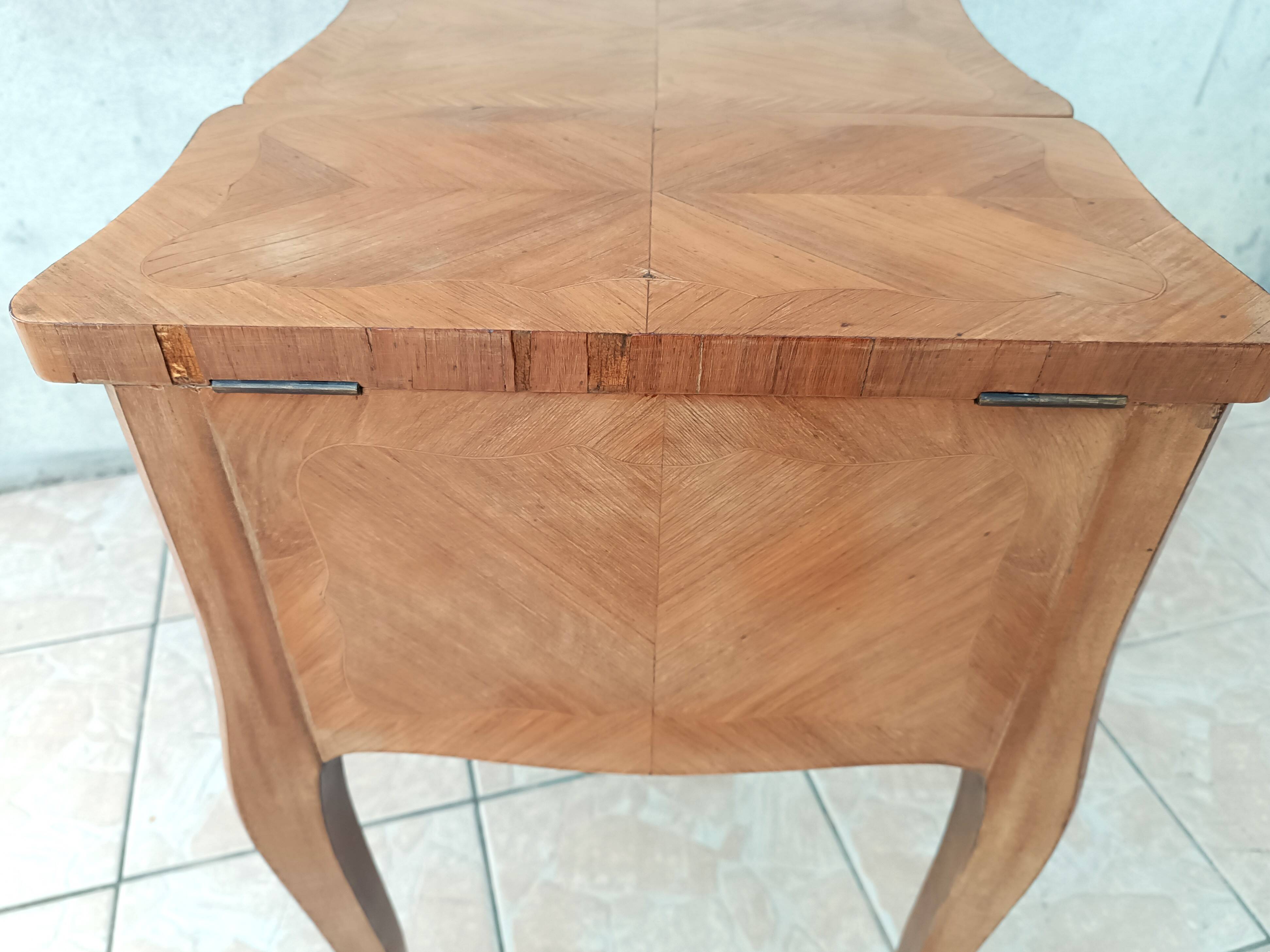 Louis XV style walnut veneer sewing table