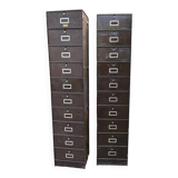 Duo of metal lockers with flaps