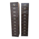 Duo of metal lockers with flaps