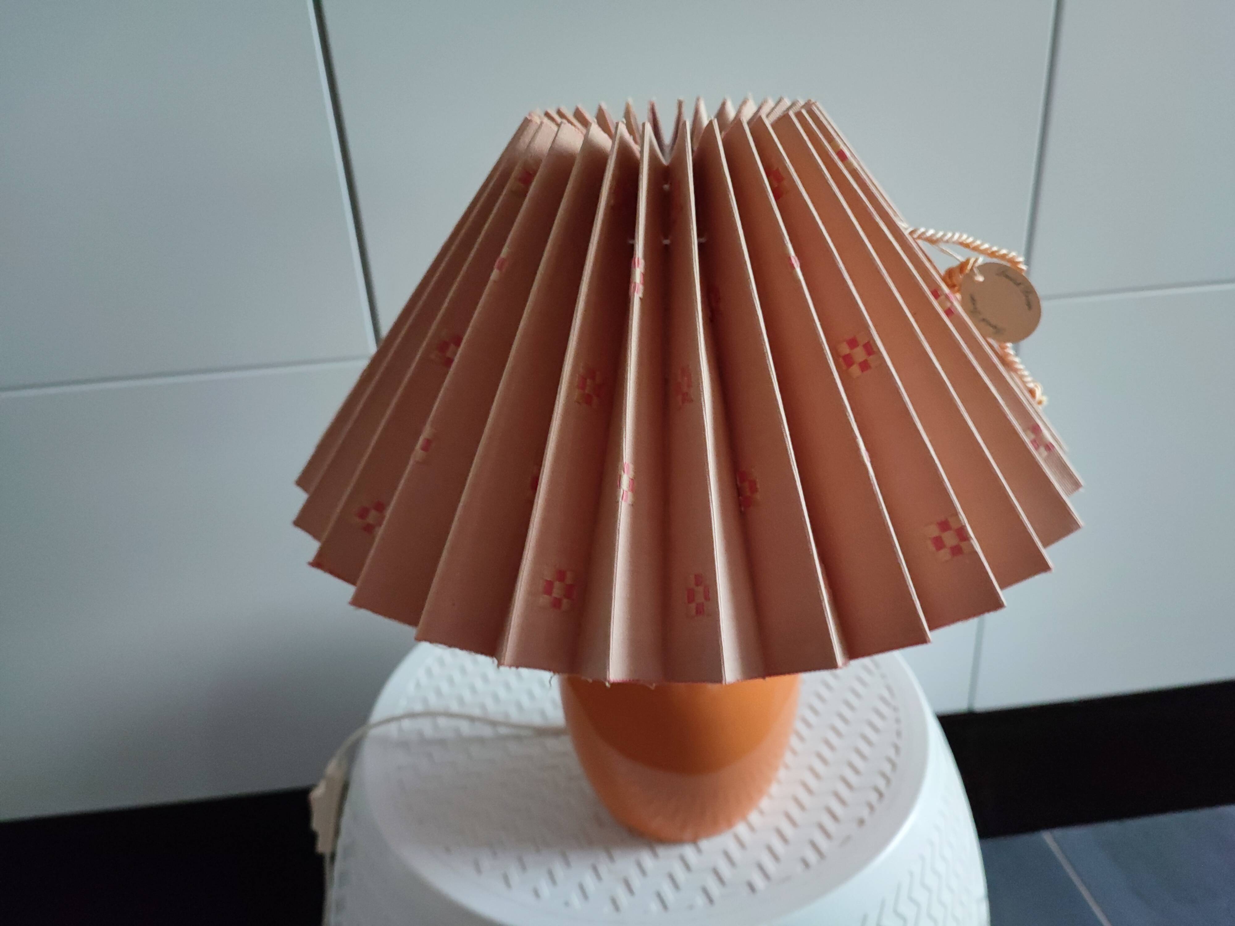 Danish ceramic and fabric bedside lamp by Lene Bjerre