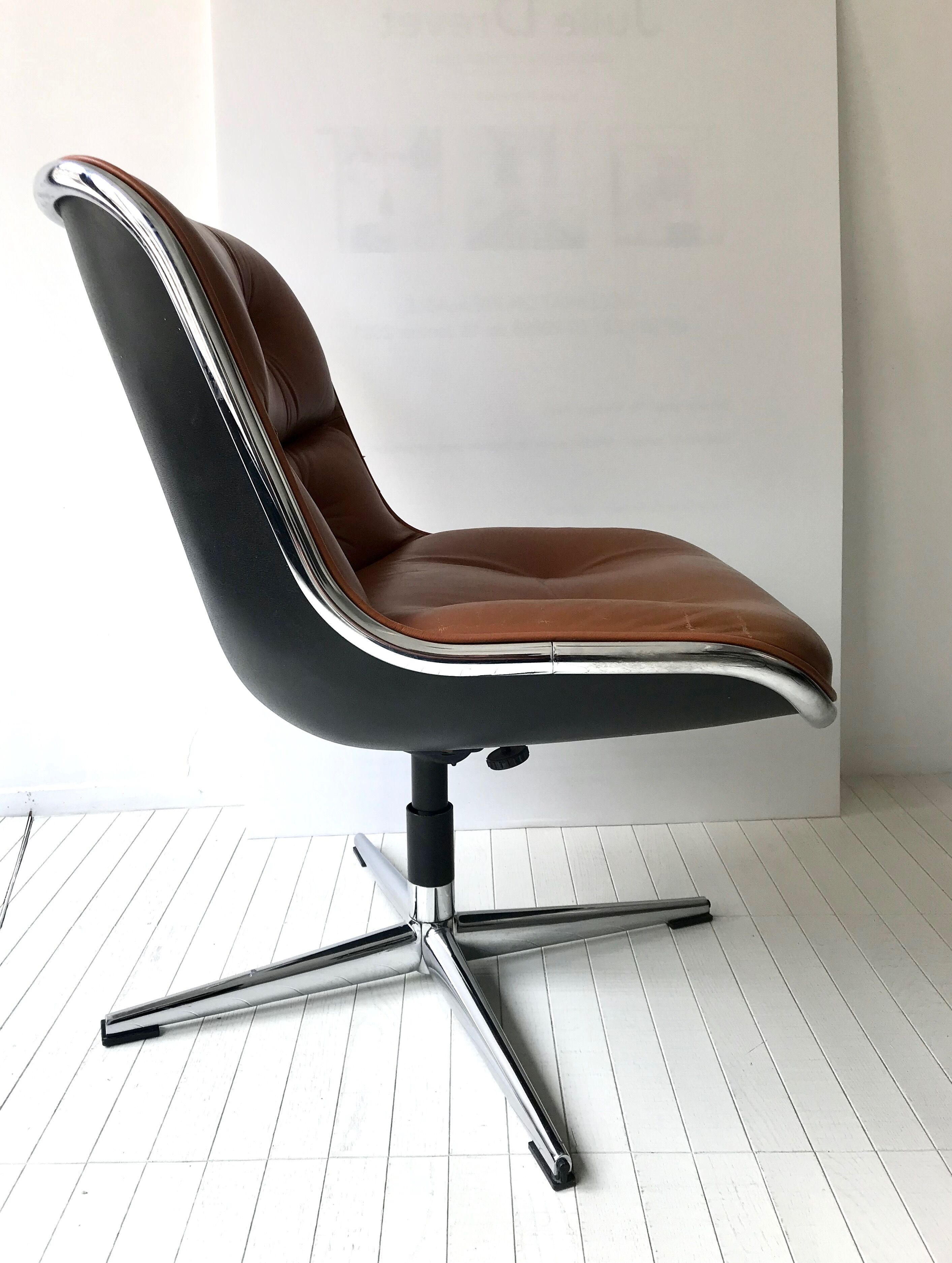 Charles Pollock camel leather chair