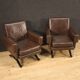 Pair of Italian design armchairs in skai