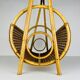 Vintage bamboo and Vienna straw magazine rack, Italy, 1960s.